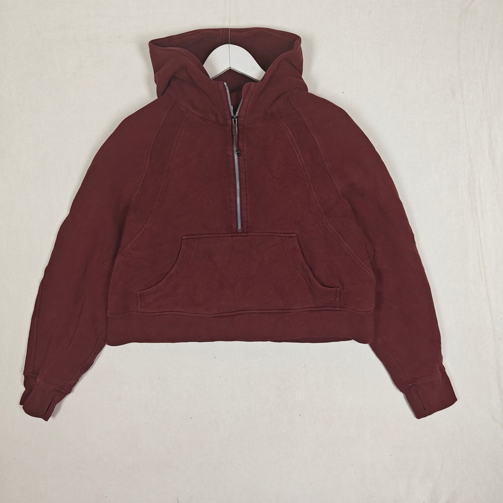 Lululemon Scuba Oversized Half Zip Hoodie Red Merlot M/L Burgundy Pullover